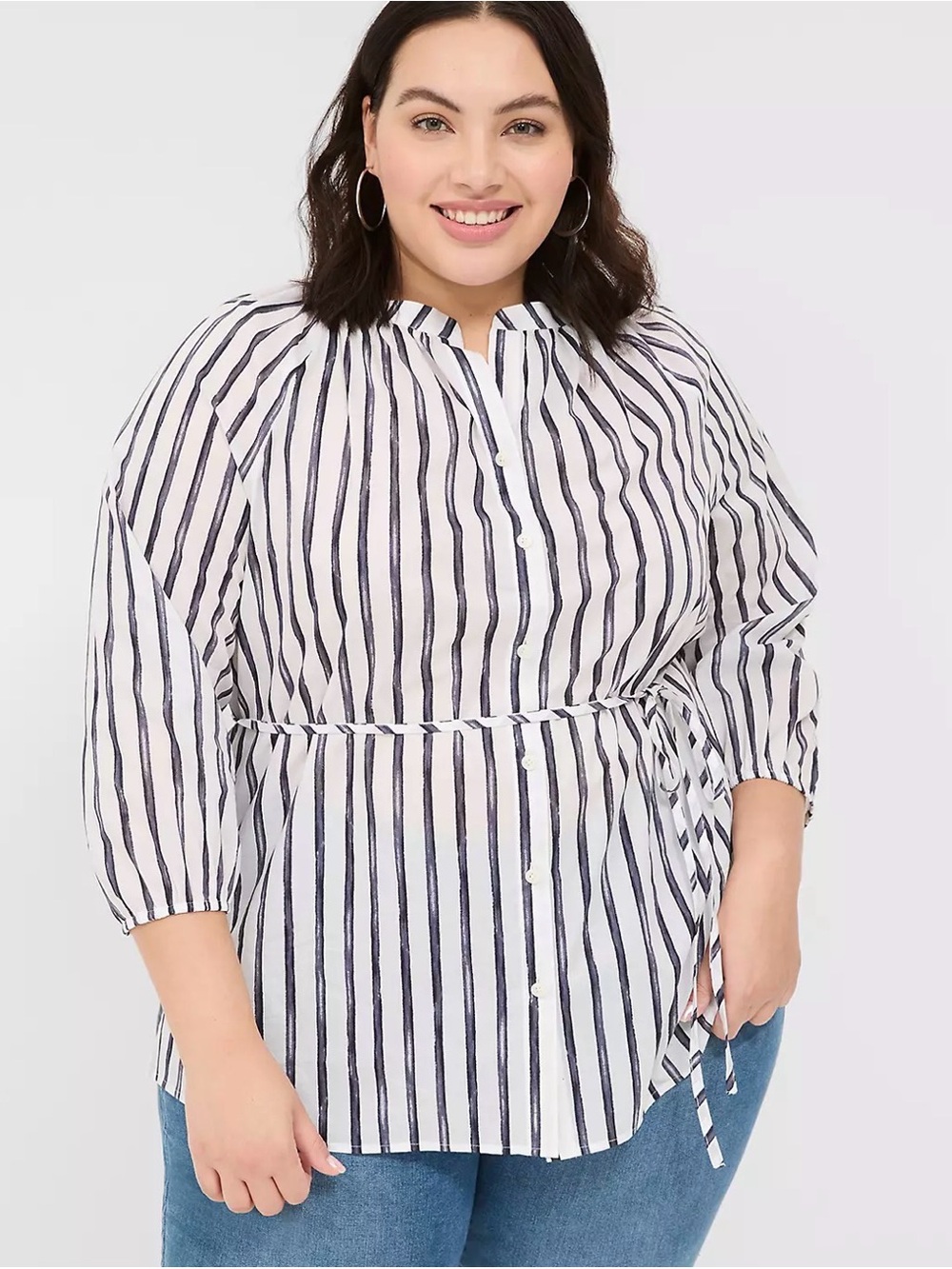 Lane Bryant Tie-Waist Button Front Tunic, Size 26/28